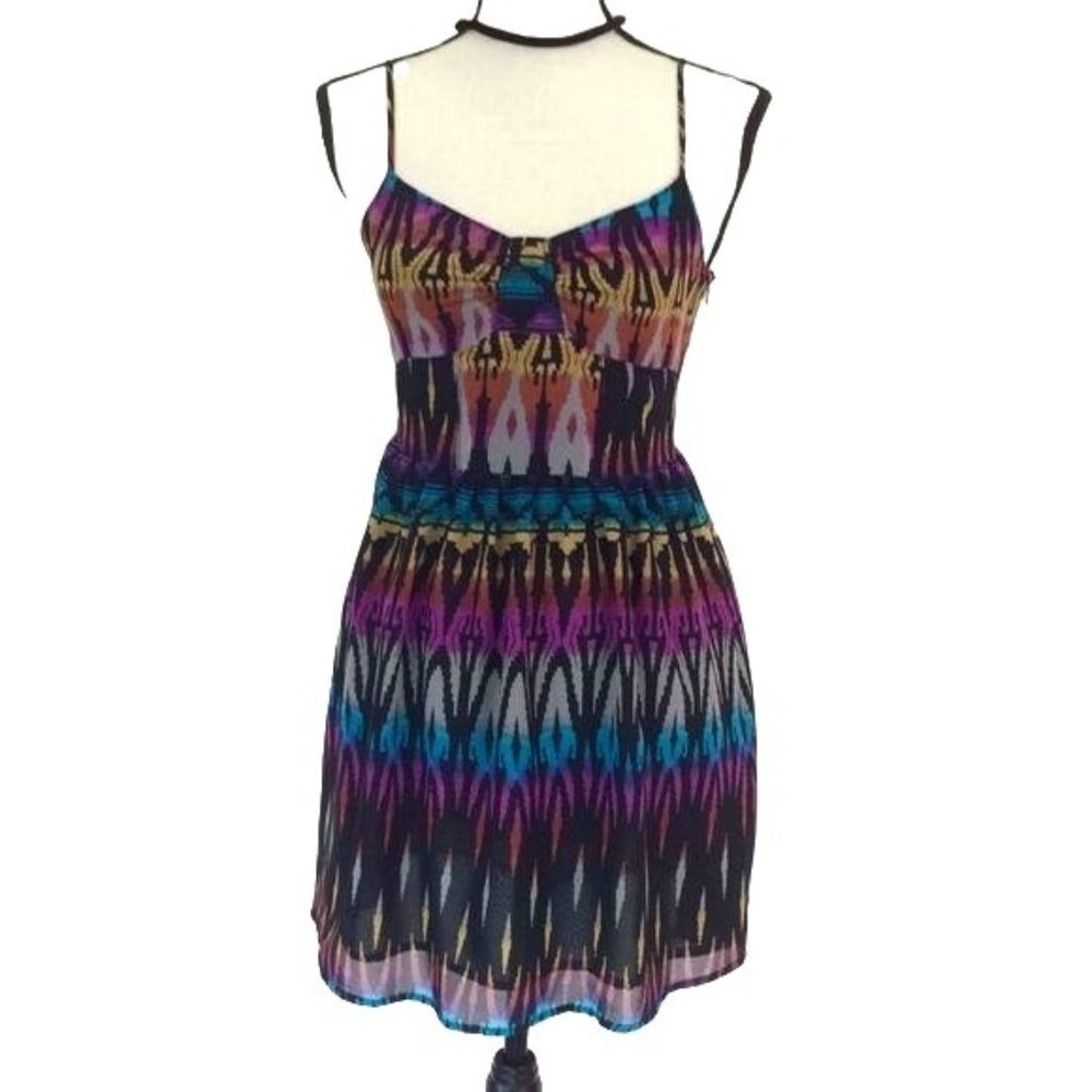 Forever 21 Womens Multi Colored Boho Summer Fit And Flare Dress Size S